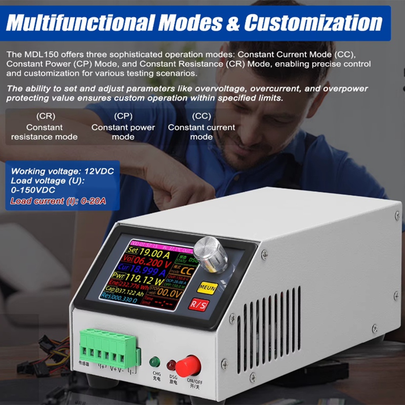 

Многофункциональная электронная нагрузка MDL150 12 В постоянного тока Поддерживает режим постоянного тока / Мощности / Сопротивления с калибровкой данных (ЕС, США)