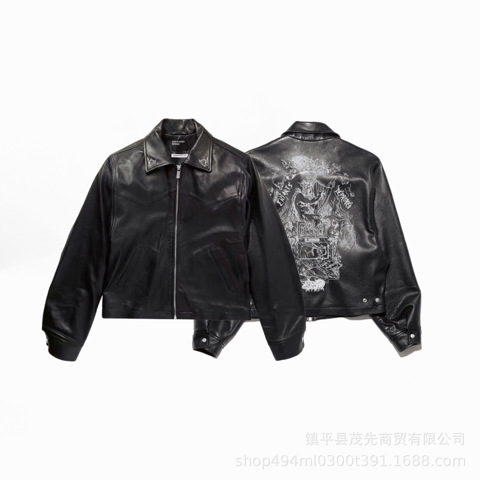 В Наличии ERD Melancholy Rich Second Generation 22FW Темно-зеленая Импортная КоротКая Кожаная КуртКа Из Овчины С МасляныМ Воском