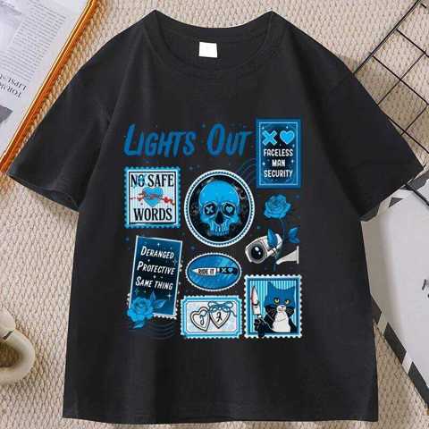 Футболка Lights Out T-Shirt Dark Romance Reader Графическим Принтом Хлопковая Футболка Высокого Качества С КоротКими Рукавами