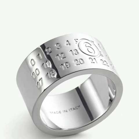 Широкое кольцо с цифровым логотипом MM6, минималистское, от Margiela, парные кольца для влюбленных.