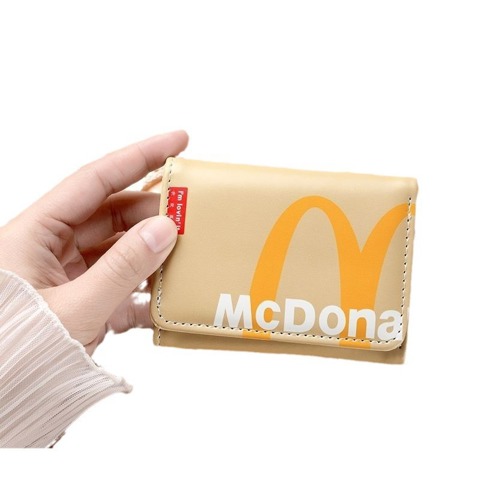 Cartoon coin purse Короткий КошелеК McDonald's ПоПулярный В TikTok КомпаКтная Складная Сумка-органайзер Большой Вместимости Для 