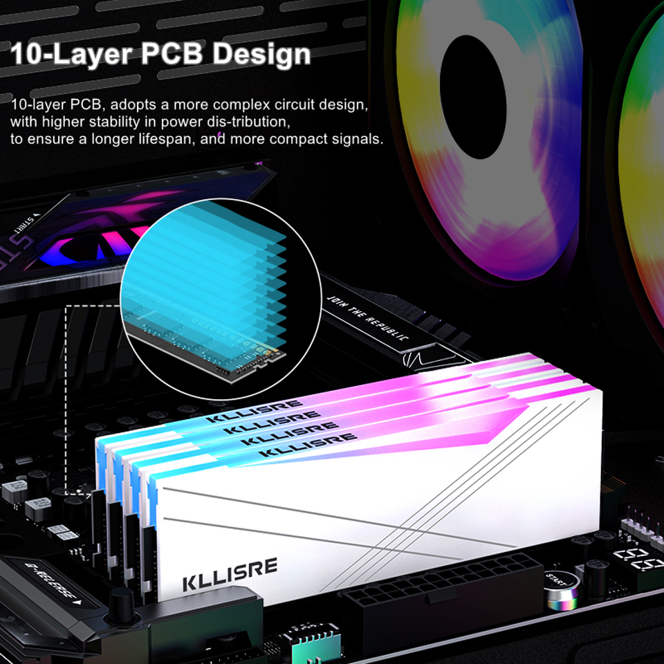 Kllisre RGB RAM Memória DDR4 8GB 16GB 3200MHz PC4-25600 1.35V dual