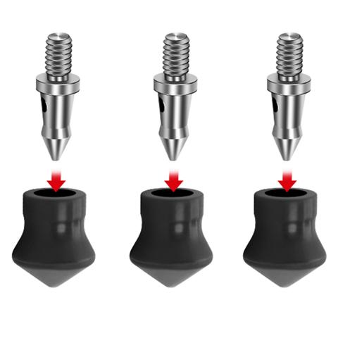3шт Универсальный Набор шипов для ножек штатива с резьбой 1/4 дюйма Ножки-моноподы для штатива из нержавеющей стали, запасные части для ножек