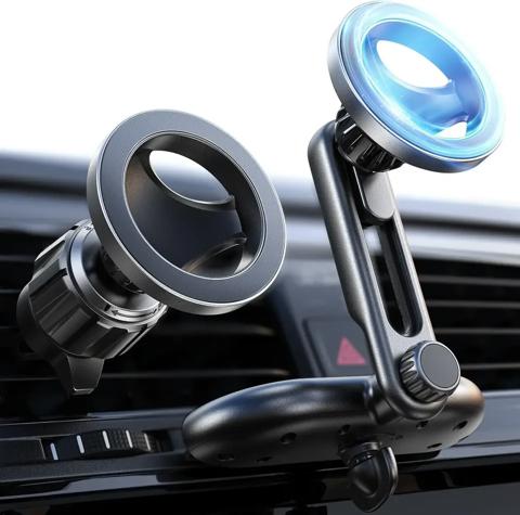 LISEN for MagSafe CD Phone Holder for Car Mount [Angle Adjustable]Magsafe Car Mount CD Slot Hands Free CD Player Phone Mount