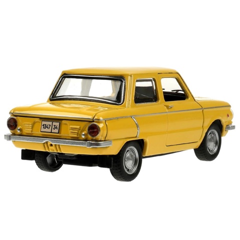2 шт. Машинка металлическая 'ЗАЗ-968А', ретро - модель 'Запорожец', открываются двери, багажник, инерция, 12 см жёлтый