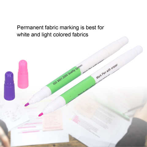 3шт Ручка для маркировки одежды с двойной головкой, красочный водорастворимый маркер для перекрестных стежков