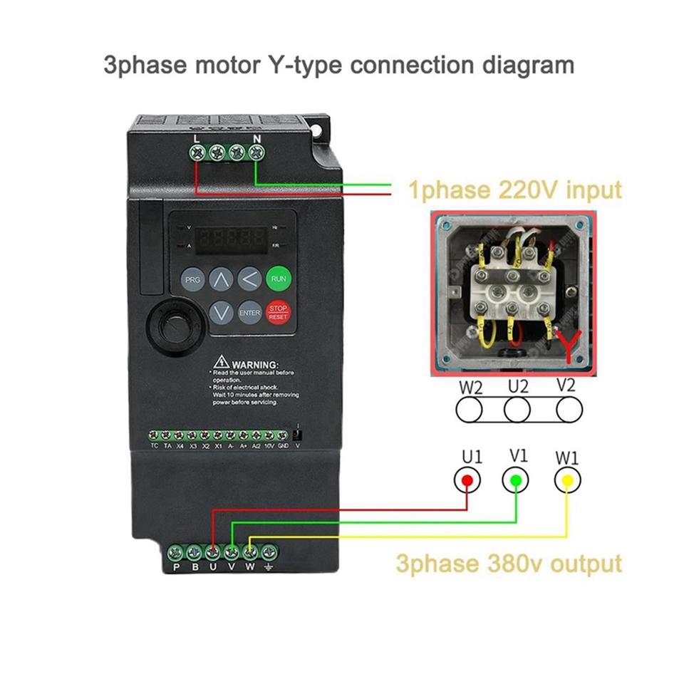 220V to 380V VFD Frequency Converter Single Phase Input Three Phase ...