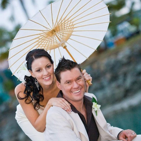 5ШТ Бумажный зонтик 60 см Пляжный зонт Белый DIY зонтик реквизит для фотосъемки для вечеринки в честь дня рождения ребенка, Свадьбы