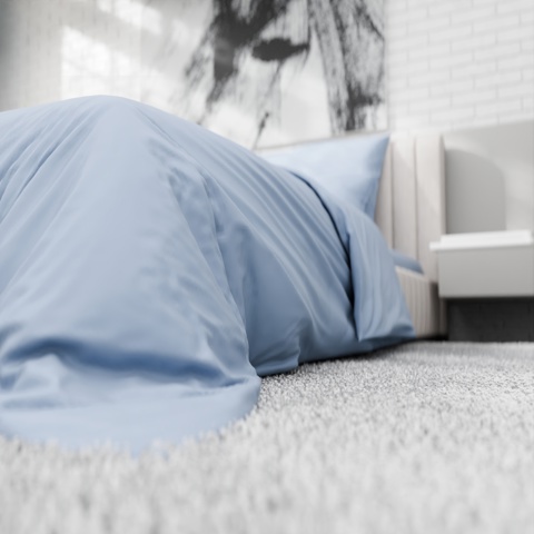 Пододеяльник 2-спальный 'Этель', 175x220 см, голубой, сатин