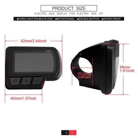 Измеритель скорости электрического велосипеда LCD-EN06 Display 24V 36V 48V с индикатором скорости питания USB Водонепроницаемый штекер E-Bike