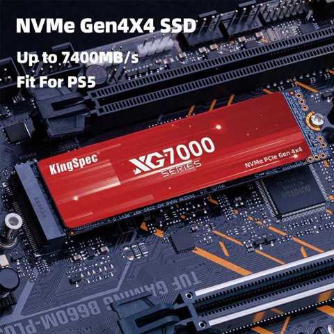 KingSpec PCIe4.0 1 2 4 ТБ SSD NVMe M2 512 ГБ M.2 PCIe 4.0 7400 Жесткий HD Твердотельный ТвердоТельный Диск Внутренний SSd Для