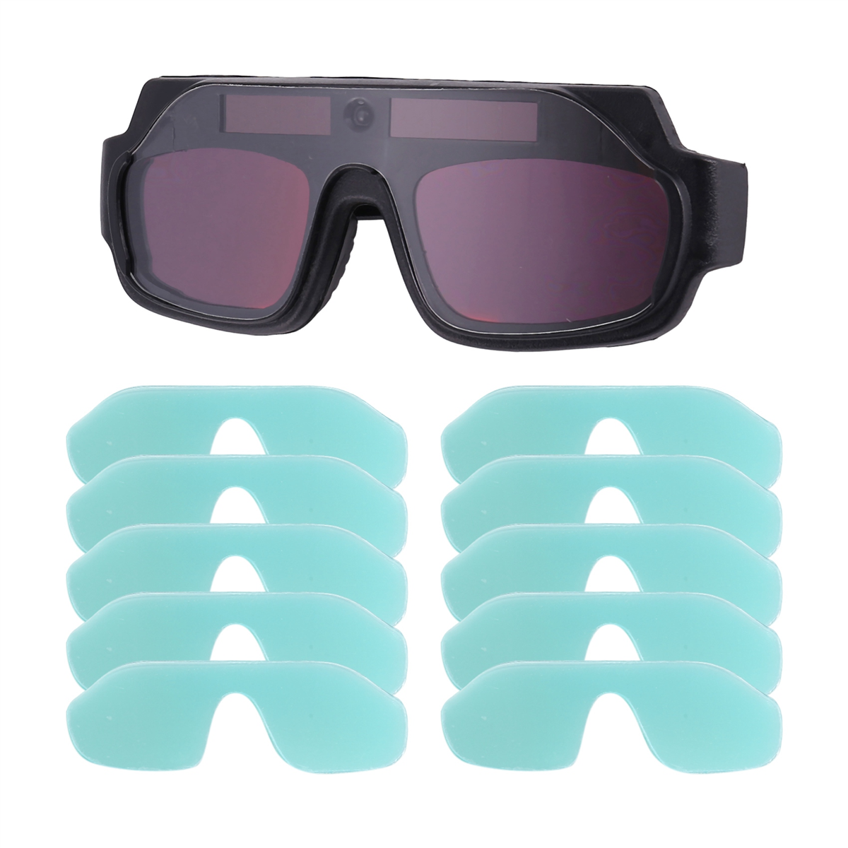 Сварочные очки с автоматическим затемнением, защищающие от царапин, Очки сварщика с большим обзором для плазменной резки с линзами по 10 шт.