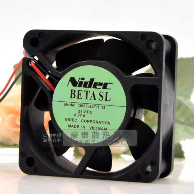 

NIDEC D06T-24TH-13B 6025 DC24V 0.07A 6CM 2-Wire Silent Inverter Fan