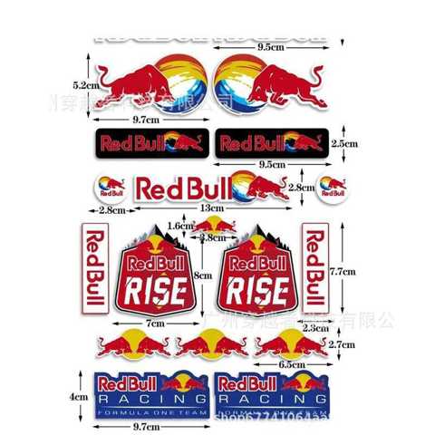 Для Шлема С Логотипом Red Bull Наклейка Мотоциклетного ВинилоВая Наклейка На Бак СпонСорСкая Автомобиля