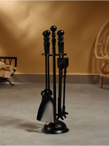 Каминный набор 'Дом', 4 предмета, 11x11x46 см, сталь