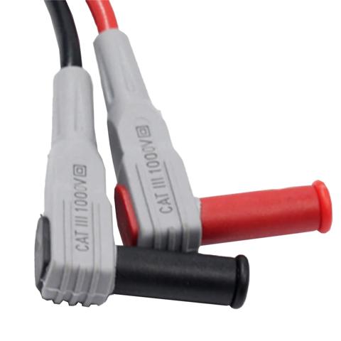 2шт Тестовый кабель мультиметра с разъемом типа "Банан" под углом 90 градусов к прямым тестовым кабелям Сварка 30A/1000V Мягкой силиконовой линии из ПВХ