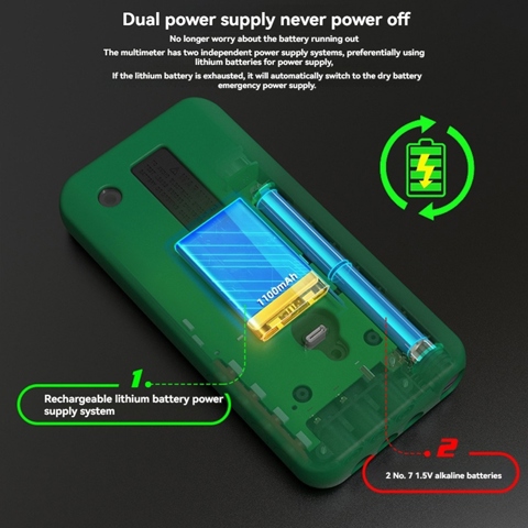 Цифровой мультиметр BSIDE с инфракрасной температурой, диод 15 В, светодиодный перезаряжаемый интеллектуальный мультиметр DMM A