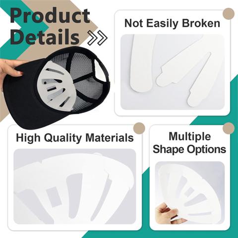 Многоразовая кепка с поддерживающими тулью полями-20шт Вкладышей для придания формы шляпе, 4 варианта дизайна для кепок, Бейсболка для придания формы бейсболкам