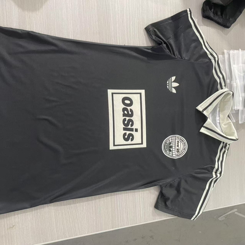 Oasis x Adidas Originals Черное жаккардовое поло из джерси Размер L