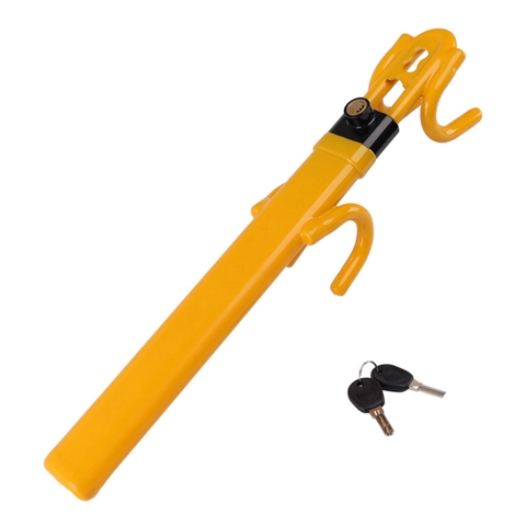 Блокировка рулевого колеса Противоугонное устройство Блокировка колеса Выдвижными двойными крючками Автомобильный Замок с 2 ключами для обеспечения безопасности автомобиля