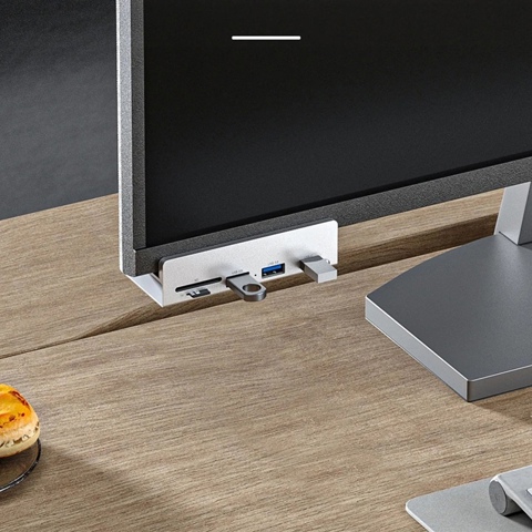 Алюминиевый зажим для концентратора USB 3.0, 4-портовый USB-разветвитель, Кабель для передачи данных USB длиной 4,92 фута, настольный USB-концентратор без адаптера питания