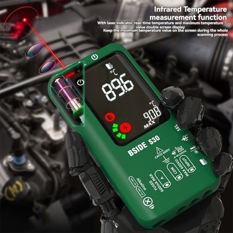 Цифровой мультиметр BSIDE с инфракрасной температурой, диод 15 В, светодиодный перезаряжаемый интеллектуальный мультиметр DMM A