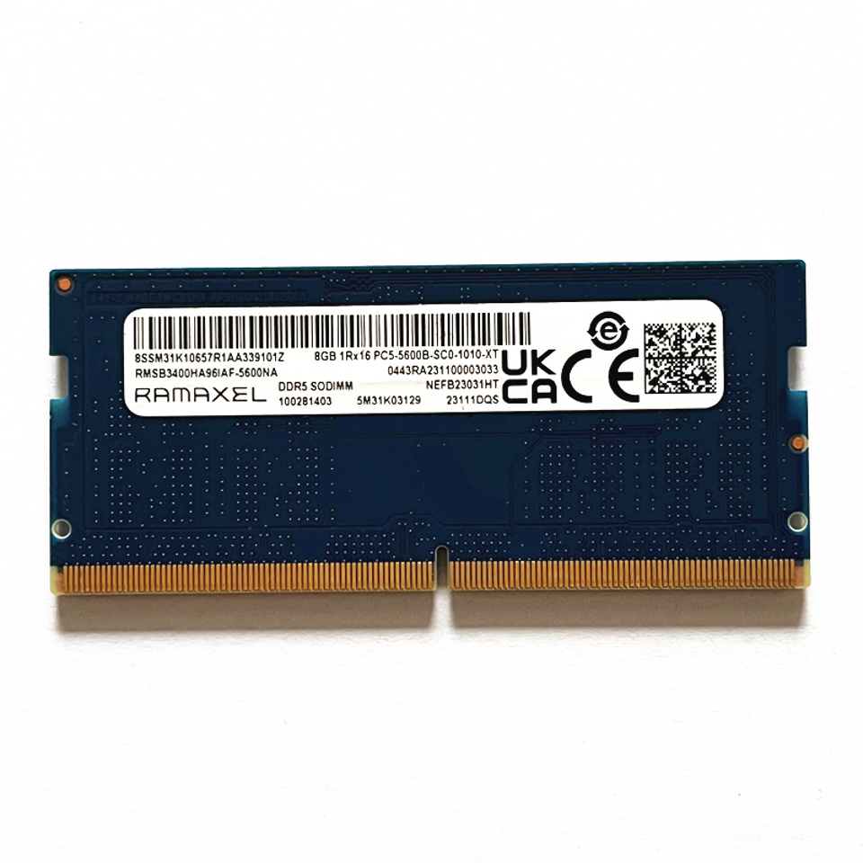 RAMAXEL DDR5 8GB 5600MHz Laptop Memory 8GB 1RX16 PC5-5600B-SC0