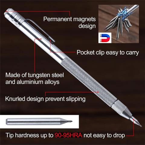 2 Штуки Скребков из вольфрамовой стали с магнитными сменными наконечниками, Инструменты для граффити для стекла, Дерева, металлических пластин, Кожи