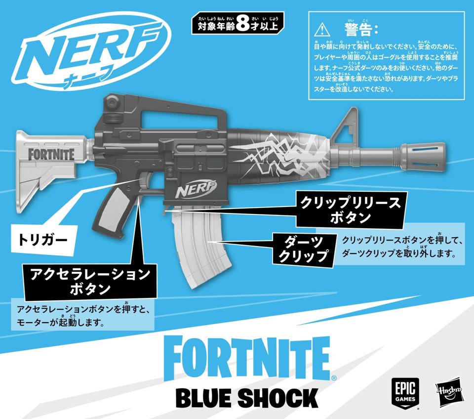 Nerf Fortnite Blue Shock, обойма на 10 стрел, 10 стрел Elite, код