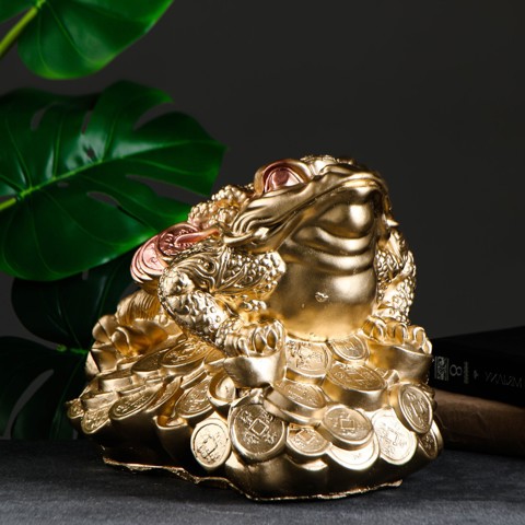 2 шт. Фигурка гипс 'Жаба на деньгах', большая, 25x34x20 см