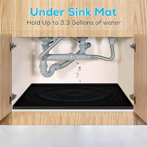 Коврик Под Раковину Для Кухни, Силиконовая Водонепроницаемая Подкладка, Гибкий Лоток-Органайзер Со Сливным Отверстием, Легко Моется (28X19)