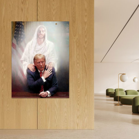 Дональд Трамп и молящийся Иисусу баннер 3x5 футов Плакат Декор Белого дома 2024