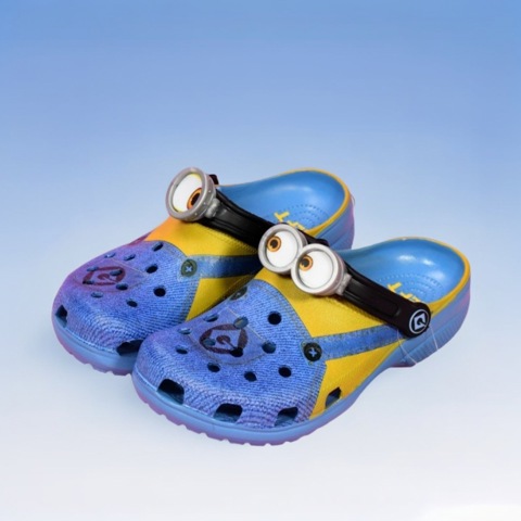 Штаны с перекрестными ремнями стиль очков Миньонов обувь Crocs для род