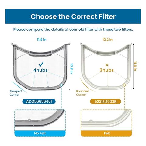 2 Упаковки ADQ56656401 Для замены фильтра для сушки ворса в сушилке /Kenmore/Kenmore Elite Сито для сушки ворса с очистительной щеткой