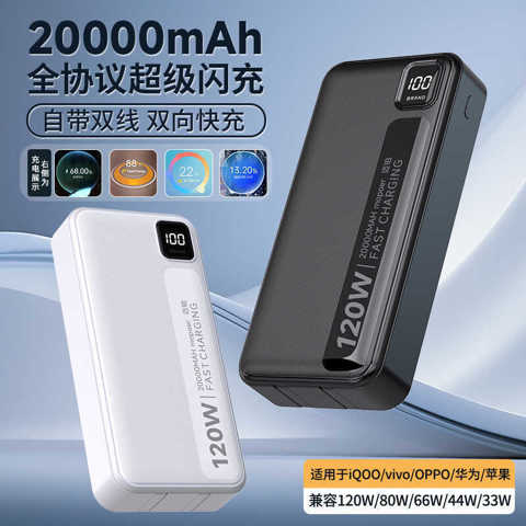 Супер Power Bank Быстрая Зарядка Мобильного Источника Питания 20000Mah Совместим С Oneplus Huawei IQ Realme Vivo