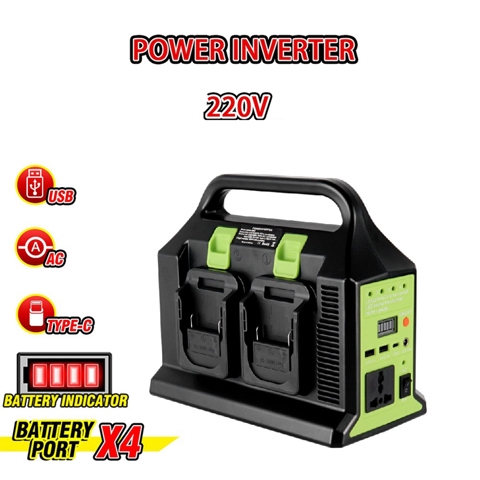 Двойной синусоидальный инвертор мощностью 300 Вт для аккумулятора Makita 18 В в переменный ток 220 В USB PD3.0 Tpye-C Power Bank Конвертер с подсветкой
