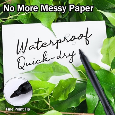 Количество перманентных маркеров 24 шт., Тонкий наконечник, черные перманентные маркерные ручки с выдвижным держателем для пера