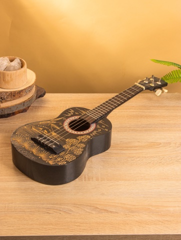 Сувенирный музыкальный инструмент Укулеле 'Дельфины', 58 см, махагон, дерево