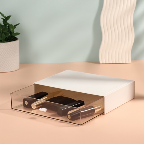 4 шт. Органайзер для хранения 'BASIC', 1 секция, 23x17x5 см, белый, прозрачный