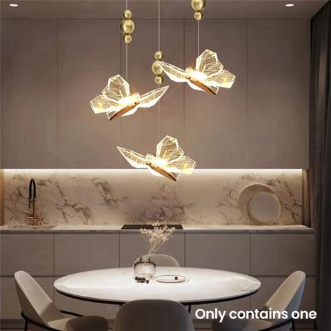 Светодиодная люстра в виде бабочки Скандинавское внутреннее освещение Домашний обеденный стол Гостиная Спальня Декоративная люстра
