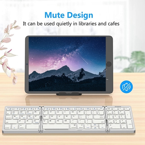 Складная Bluetooth-клавиатура, USB-перезаряжаемая беспроводная клавиатура для IOS, Android, Windows PC, ноутбука, смартфона