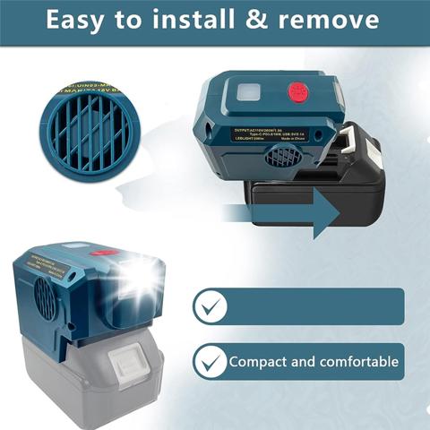 Инвертор мощностью 200 Вт для аккумулятора Makita 18 В на выход 220 В переменного тока