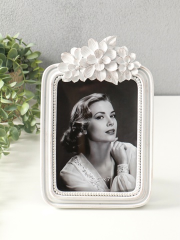 2 шт. Фоторамка для фото 13x18 см 'Цветочный венок', полистоун, белая, 25x16.5x1.5 см