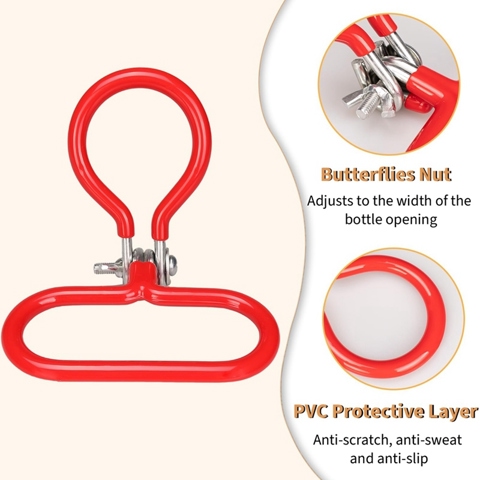 4шт Необходимых аксессуаров для ферментации вина, Регулируемые переносные ручки для стеклянных бутылей, Сверхпрочные