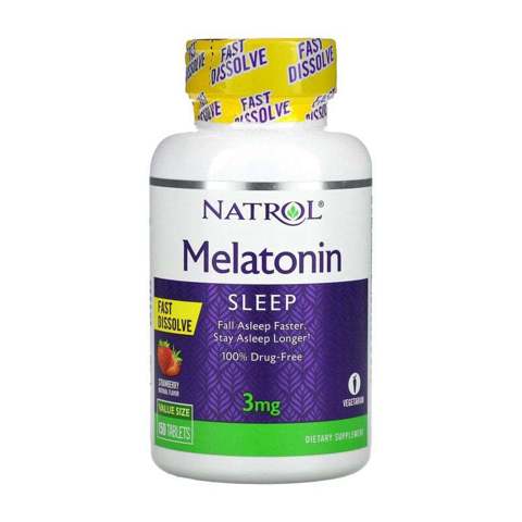 Natrol, Мелатонин, быстро растворяется, клубника, 3 мг, 150 таблеток