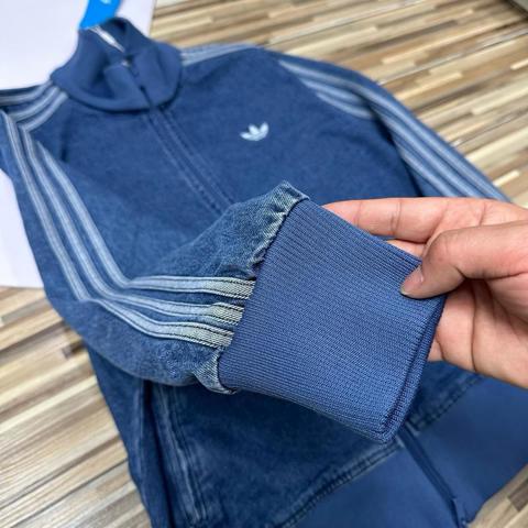 Adidas Originals джинсовая куртка парная унисекс свободный крой три полоски двойная молния ретро