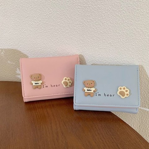 Cartoon coin purse Милый Маленький КорейсКом Стиле С Подвеской Виде Медведя КоротКий И Держатель Карт В ОднОм ИзделИИ Стильный М
