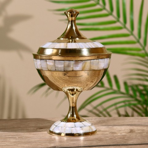 Сахарница 'Мио' латунь, перламутр 16 см