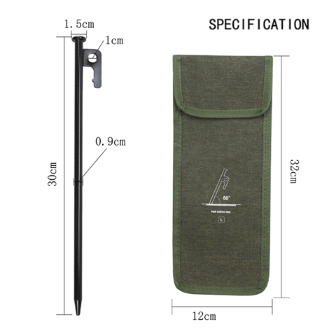 Колышки для палатки для улицы, 30 см, с мешком для хранения