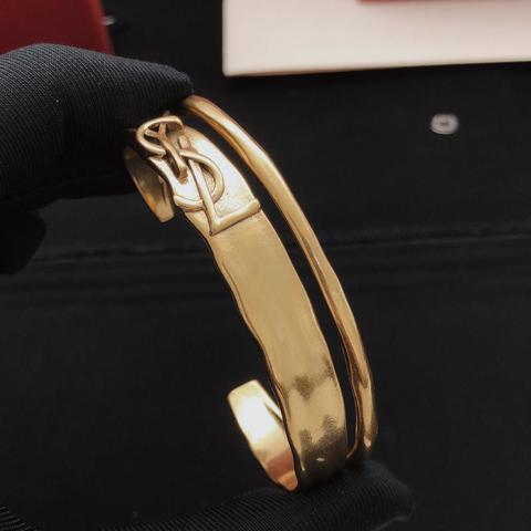 Браслет YvesSaintLaurent винтажный глянцевый из латуни как оригинал  новинка 2026